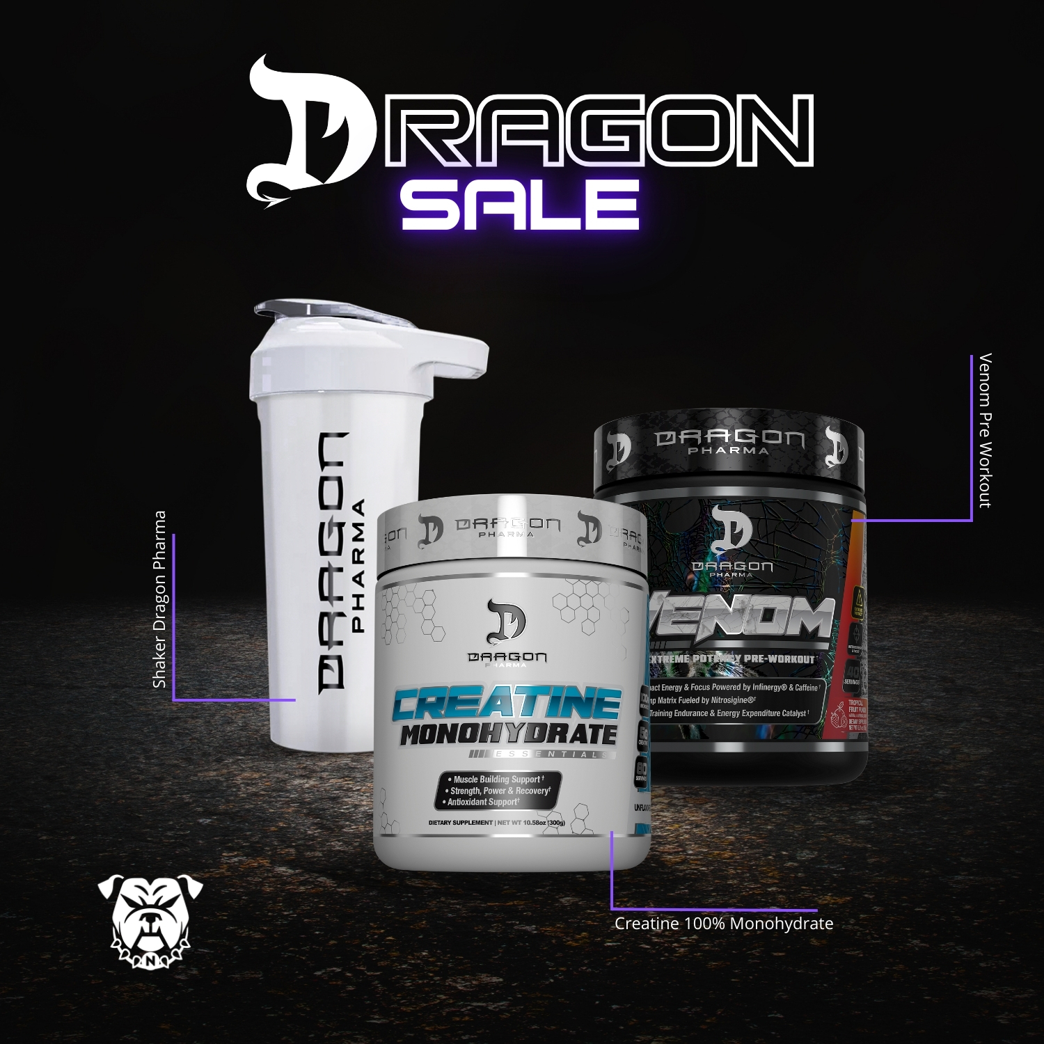 Pack Venom creatina Dragon Pharma