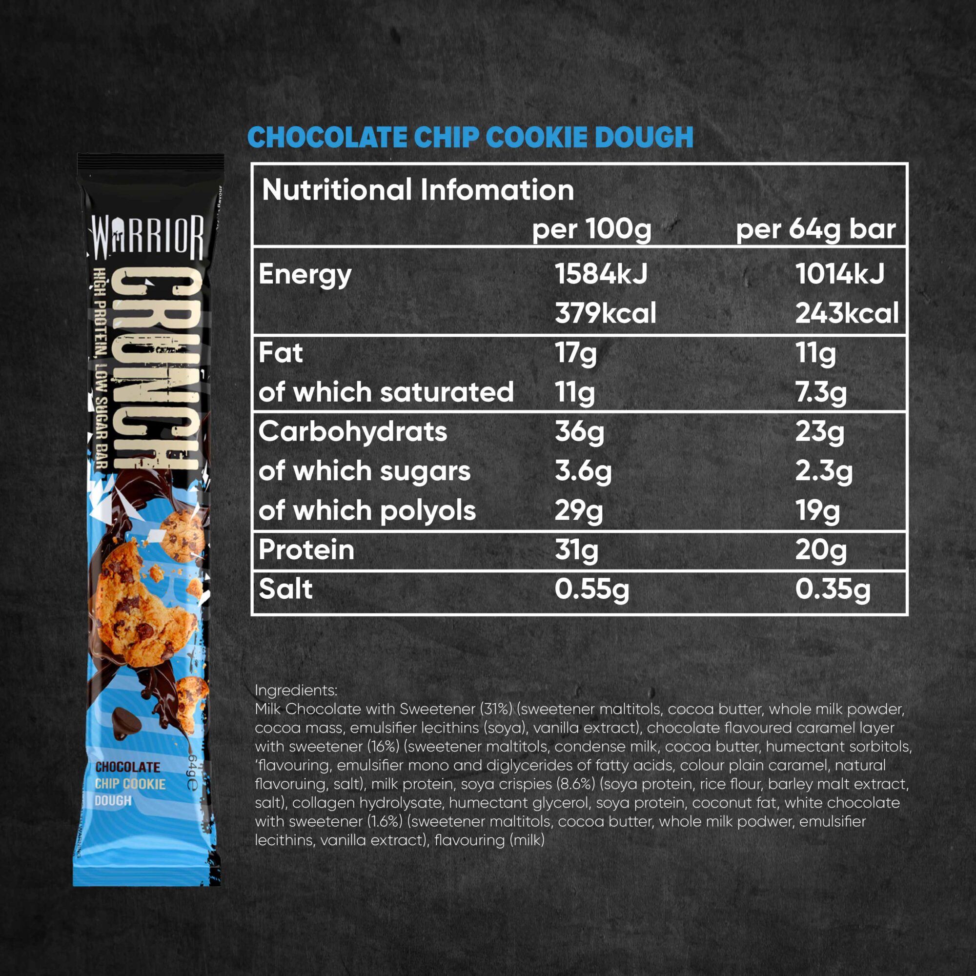 tabla nutricional warrior crunch