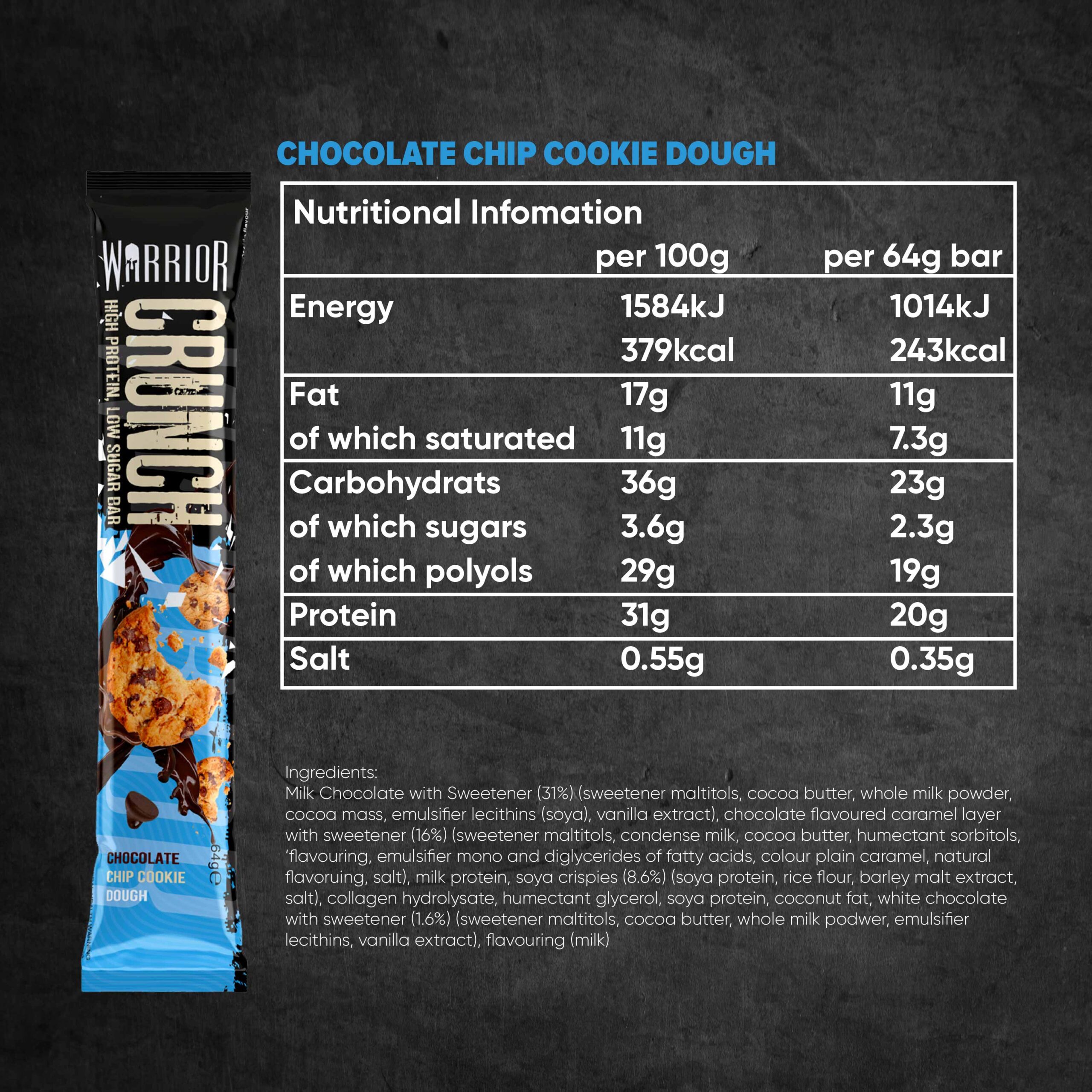 tabla nutricional warrior crunch